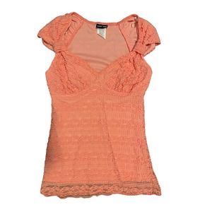 vintage y2k crochet lace milkmaid style top